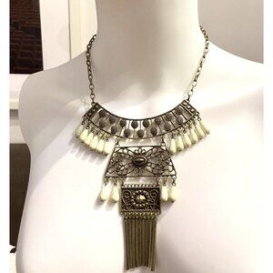 Boho Statement Necklace by mark., filigree w/ Ivory Teardrop Beads